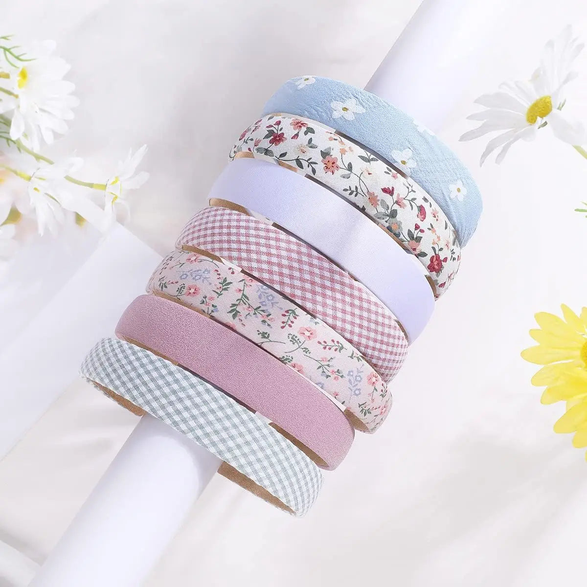 7Pcs Fashion Women Hair Band Floral Print Headbands Girls Simple Hairband Printed Hair Hoop Female Hair Accessories Headwear