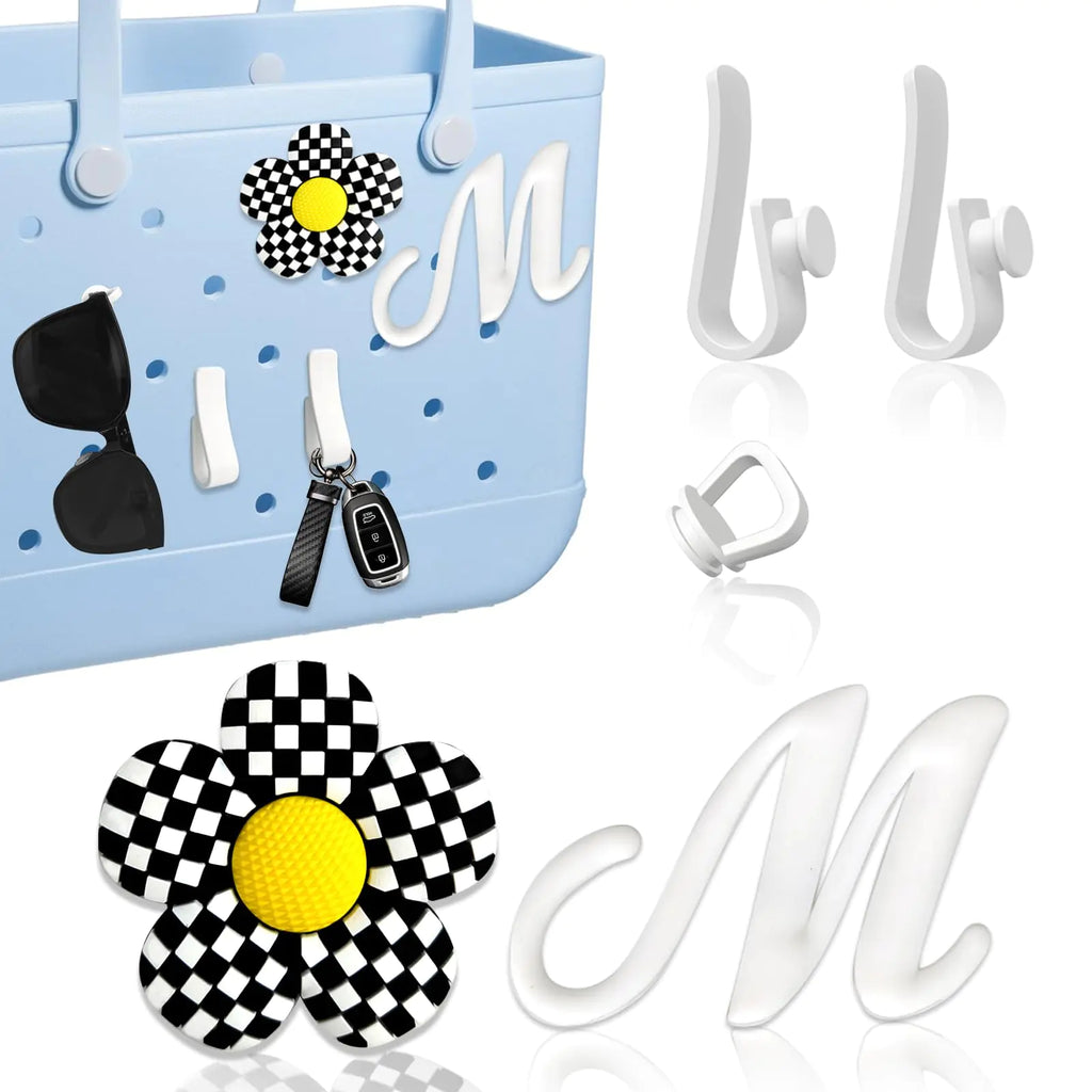 GAUDIE Bogg Bag Accessories Charm Beach Accessories with Flower Bogg Bag Charms & Letter Charms & 3packs Key Holder Simple Modern Bag Accessories Decoration (M) 1